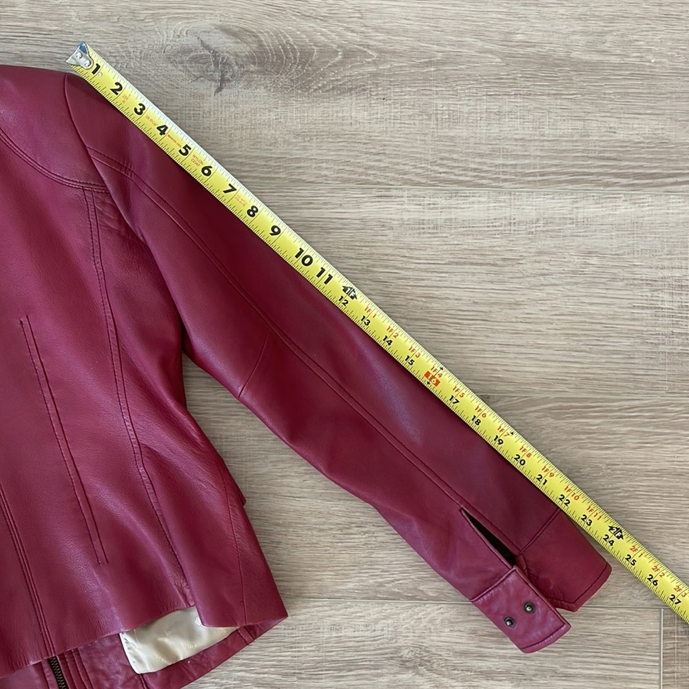 Banana Republic Burgundy Leather Jacket in XS - Picture 16 of 16